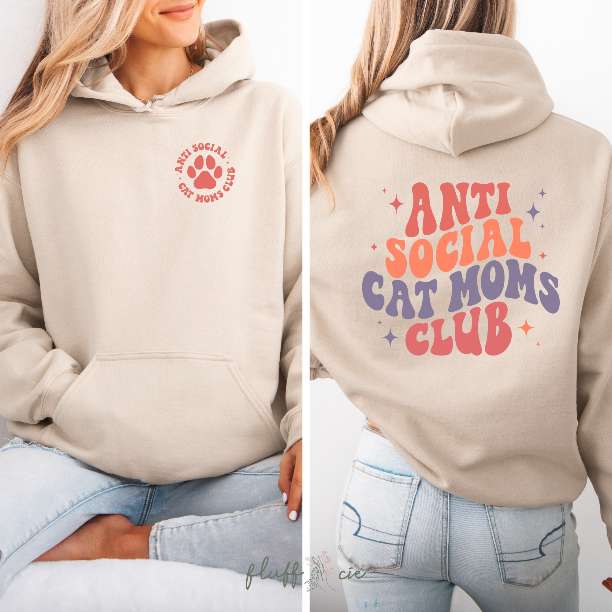 Hoodie - Antisocial Cat Moms Club